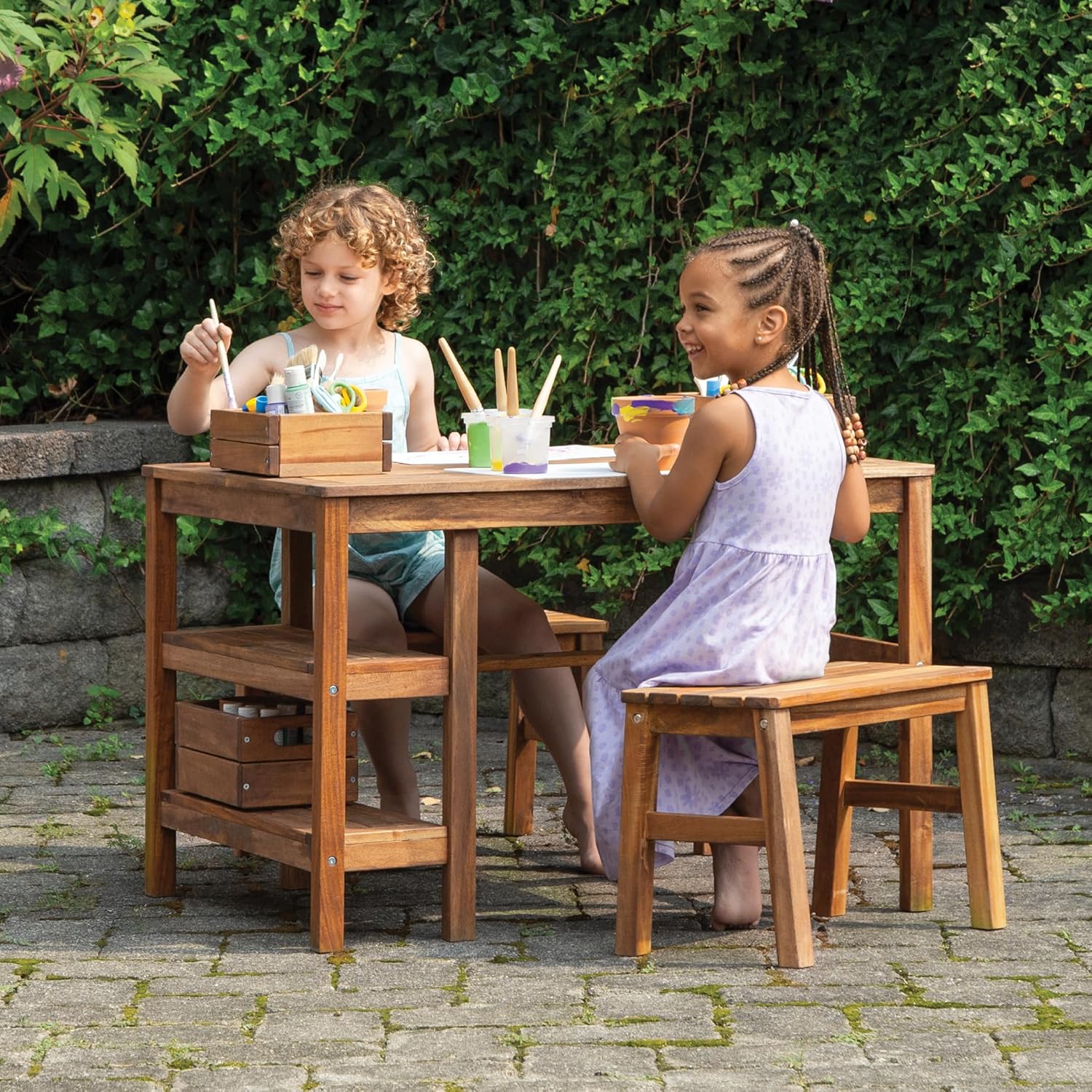 Kids Outdoor Play Table - Kids Outdoor Table & Bench Set