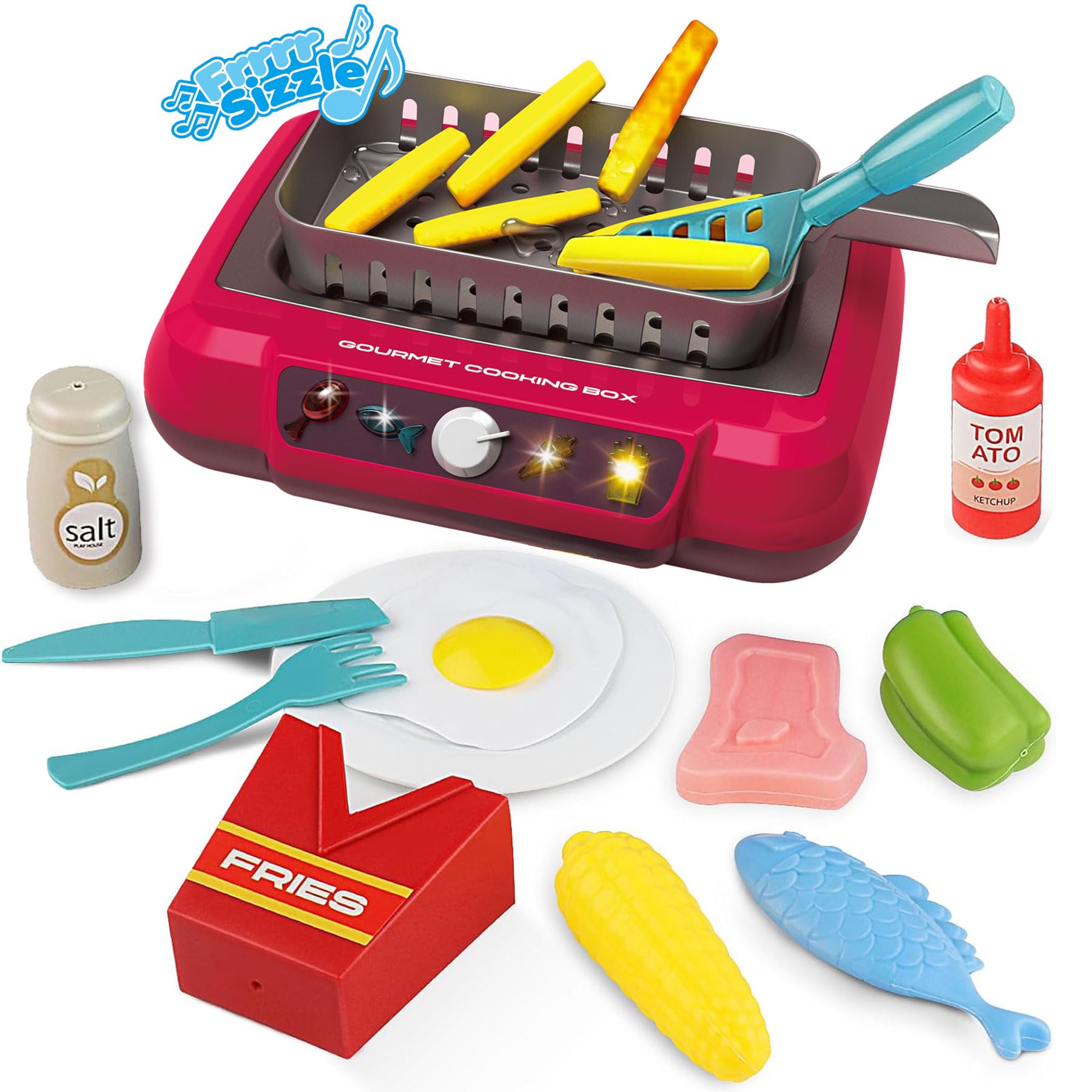 Kids Outdoor Bbq - 20Pcs DIY Kitchen Cooking Toy Set