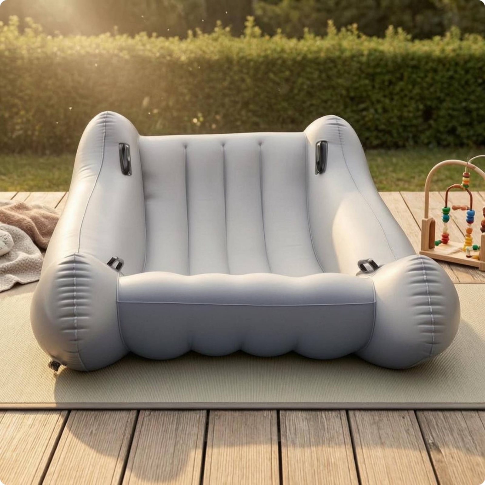 Kids Outdoor Lounge Furniture - Inflatable Kids Sofa Curved Side Bolsters