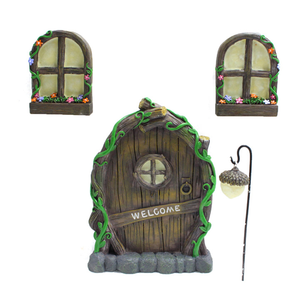 Kids Outdoor Fairy Garden - Fairy Door and Windows for Trees