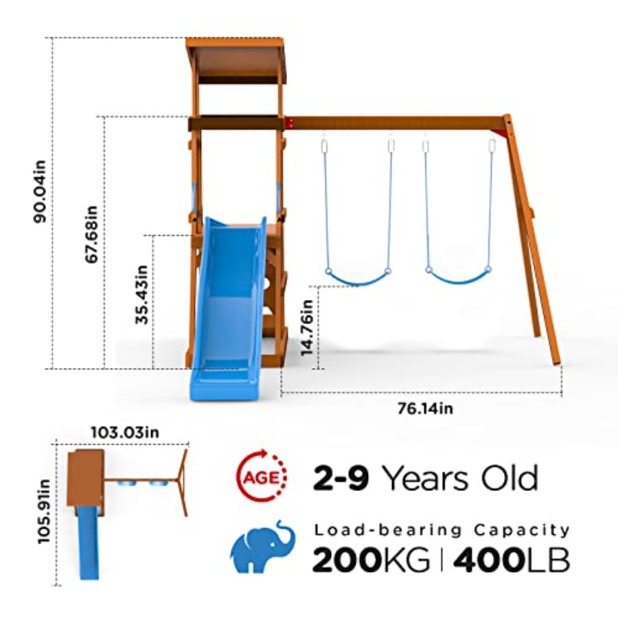 Playground Wooden Swing Sets f - Kids Outdoor Furniture avis et prix