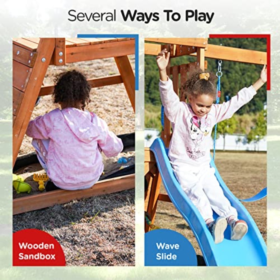 Playground Wooden Swing Sets f - Kids Outdoor Furniture avis et prix