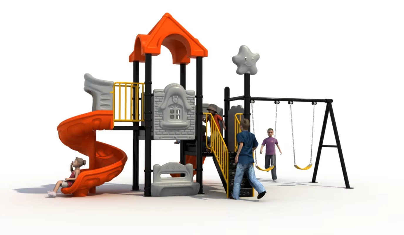 Outdoor Steel Plastic Swing Se - Kids Outdoor Slide Set avis et prix