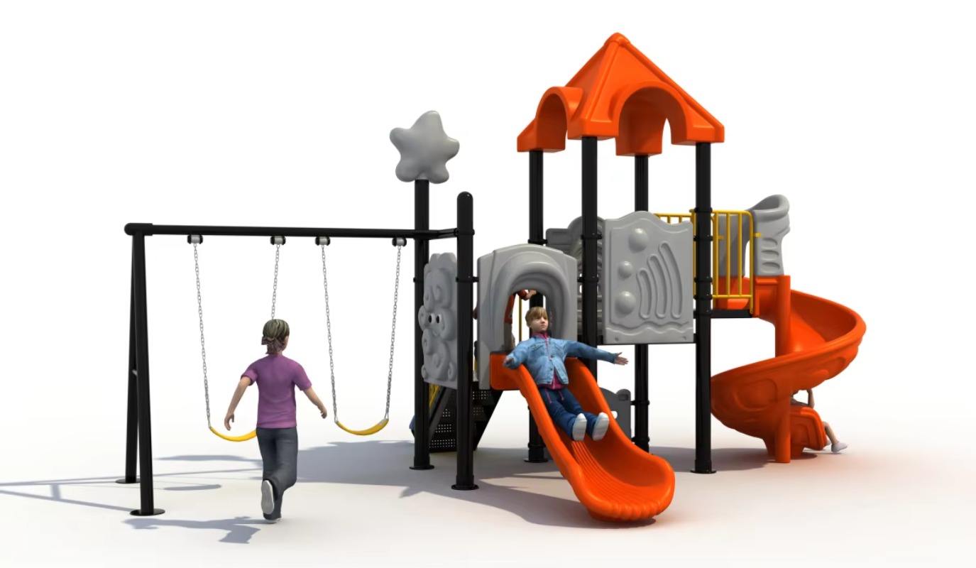 Outdoor Steel Plastic Swing Se - Kids Outdoor Slide Set avis et prix