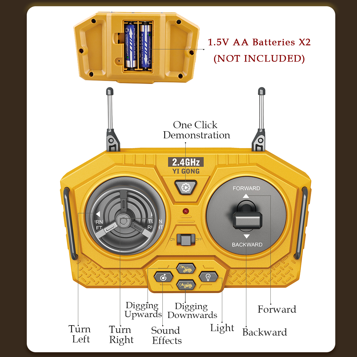2.4G Remote Controlled Bulldoz - Kids Outdoor Digger avis et prix