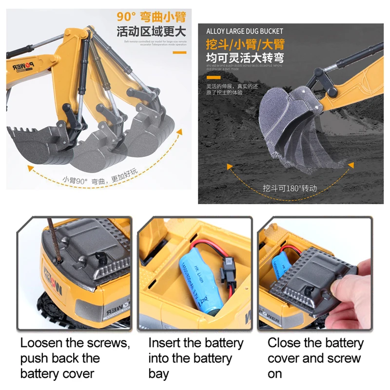 RC Excavator 2.4Ghz 6 Channel  - Kids Outdoor Digger avis et prix