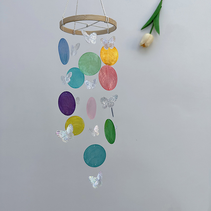 Butterfly Seashell Wind Chimes - Kids Outdoor Fairy Garden avis et prix