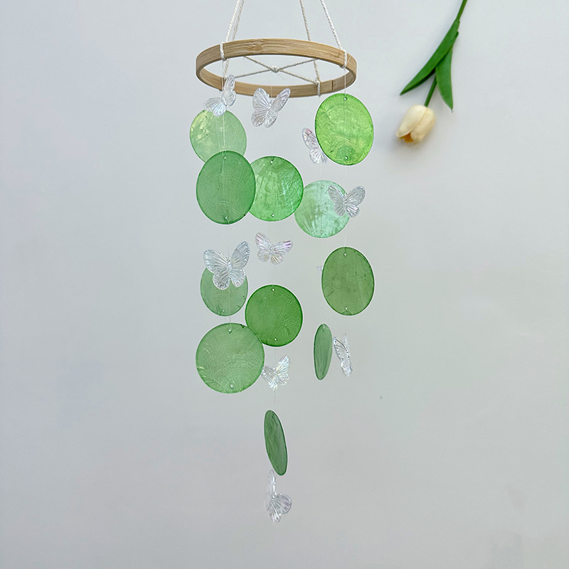 Butterfly Seashell Wind Chimes - Kids Outdoor Fairy Garden avis et prix