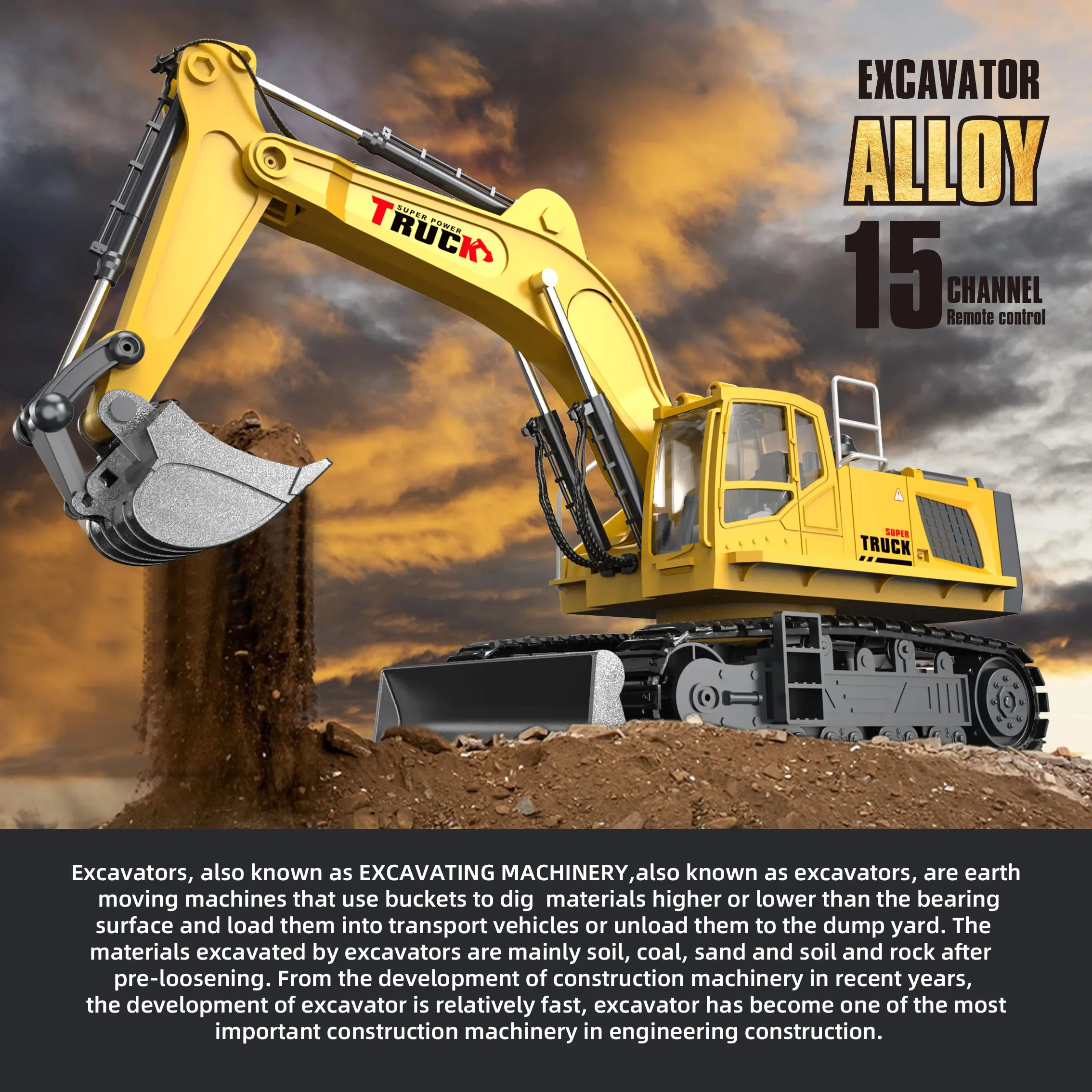 Rc Excavator Cars Trucks Alloy - Kids Outdoor Digger avis et prix