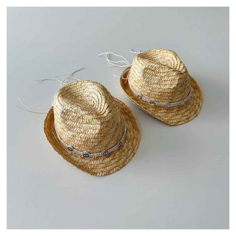 Kids Natural Straw Fedora Hat  - Kids Outdoor Hat avis et prix