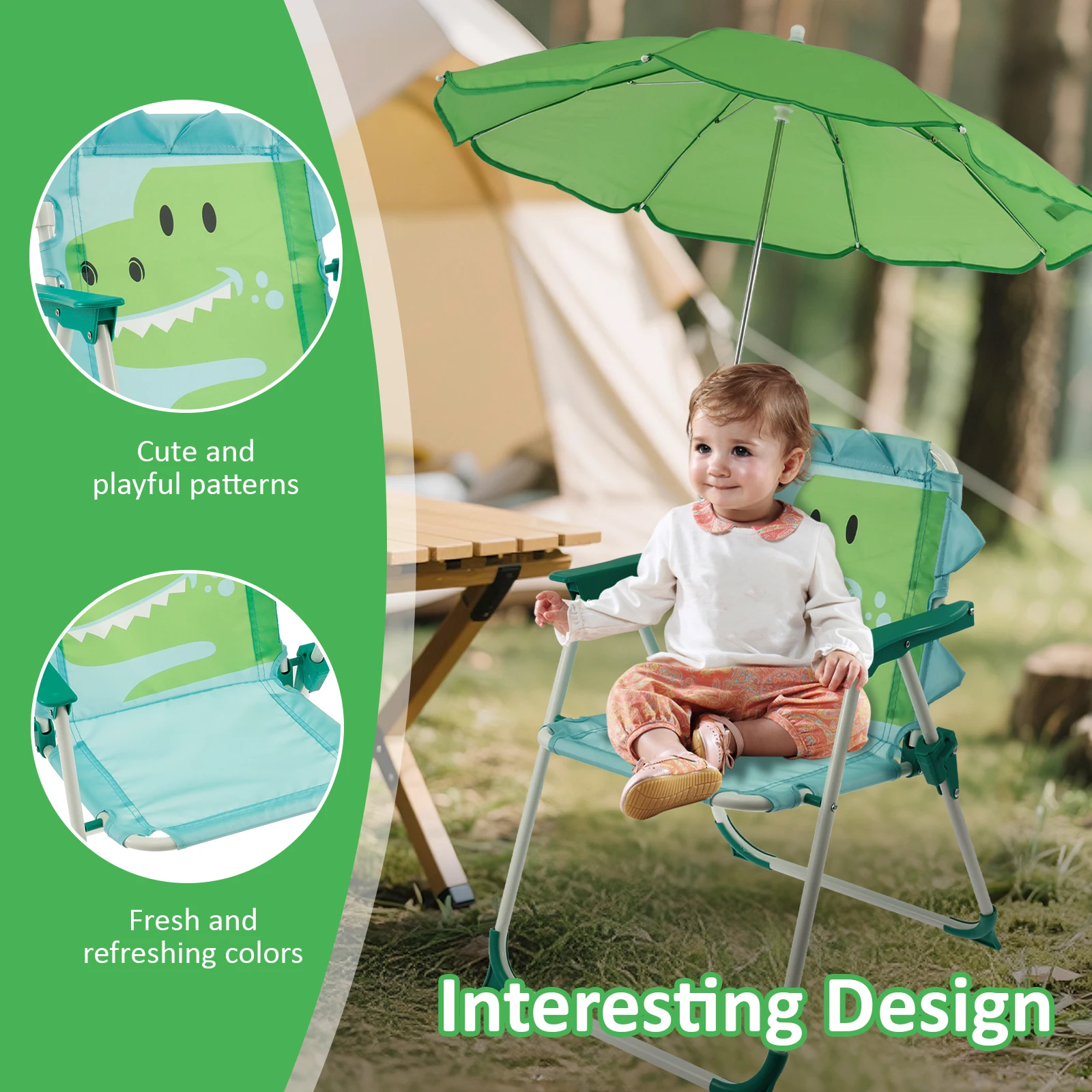 Kids Folding Beach Chair With  - Kids Outdoor Lounge Furniture avis et prix