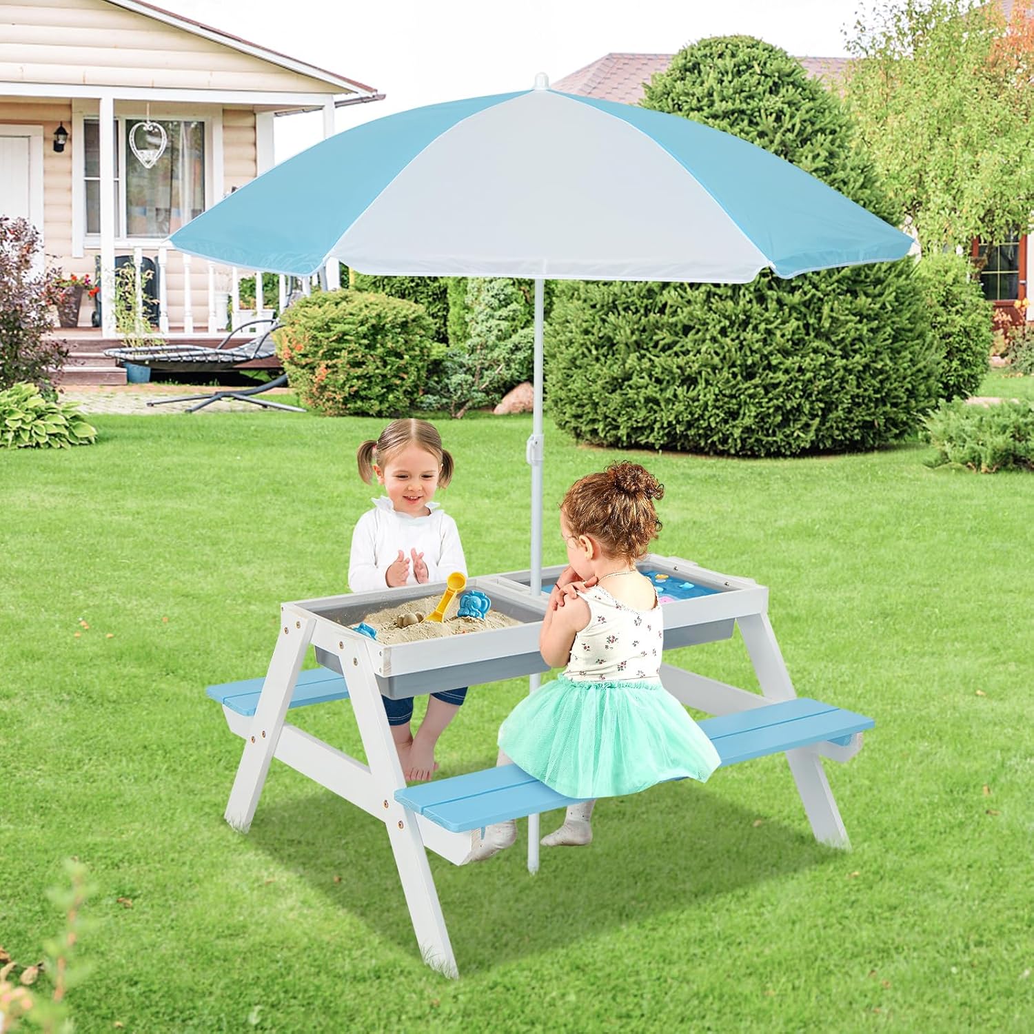 Kids Picnic Table, 4 in 1 Outd - Kids Outdoor Water Table avis et prix