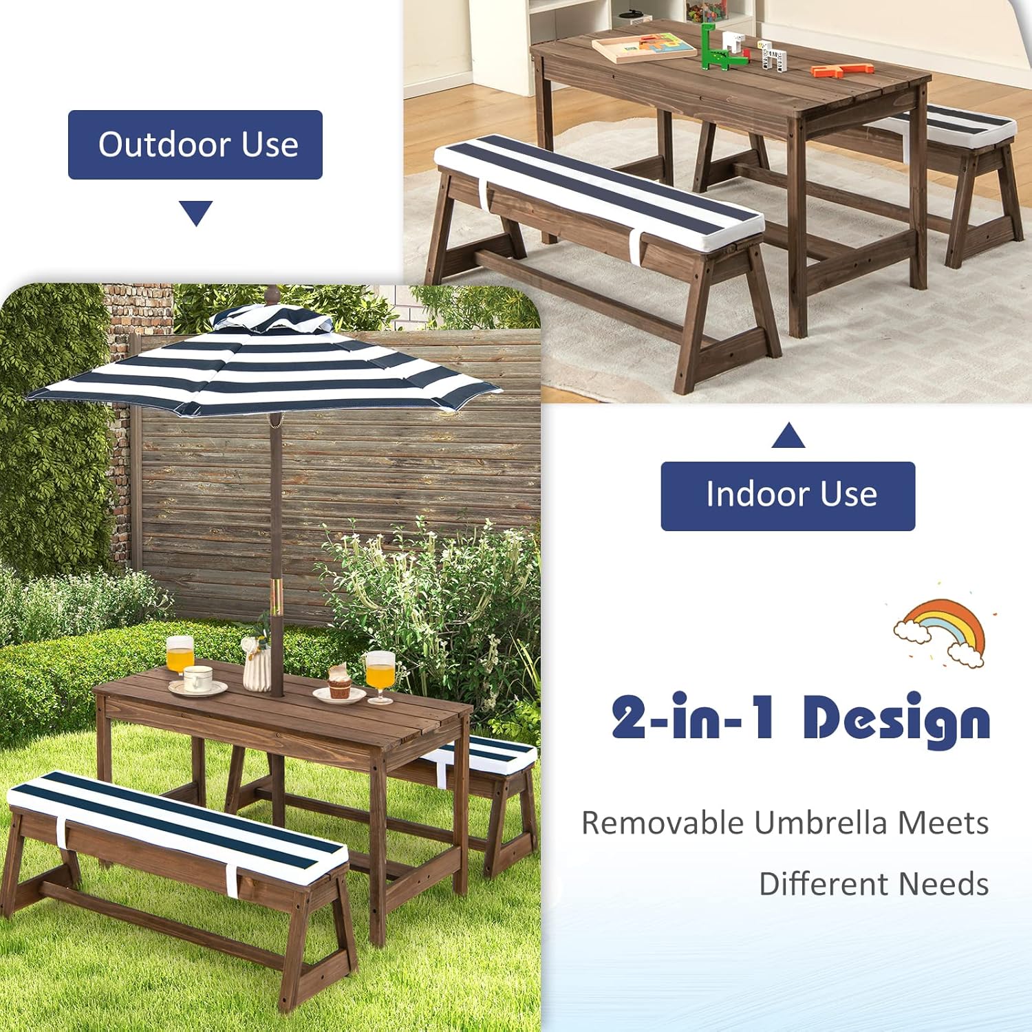 Height Adjustable Wooden Kids  - Kids Outdoor Furniture avis et prix