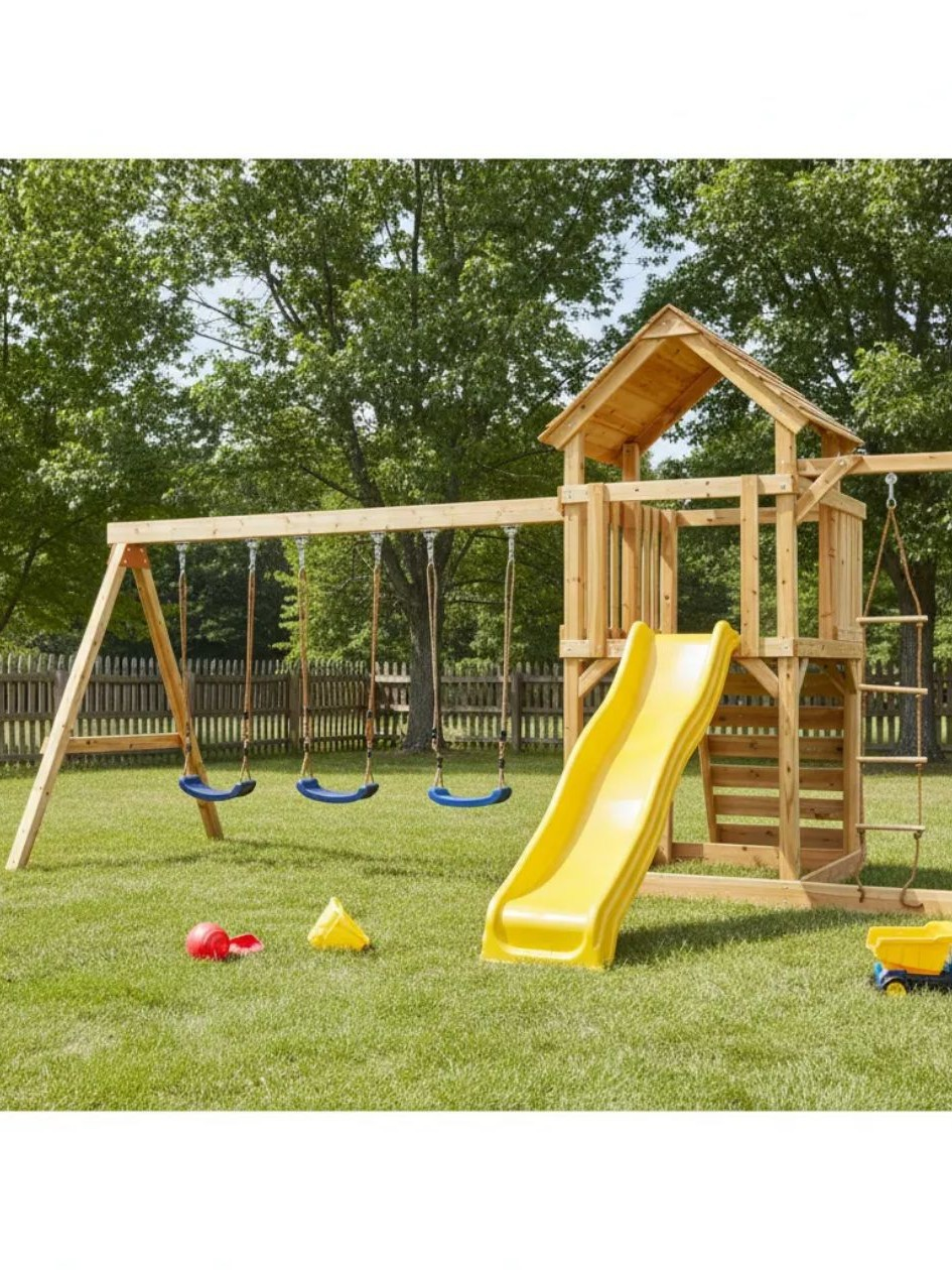 Children Swing Kids Wooden Gar - Kids Outdoor Furniture avis et prix