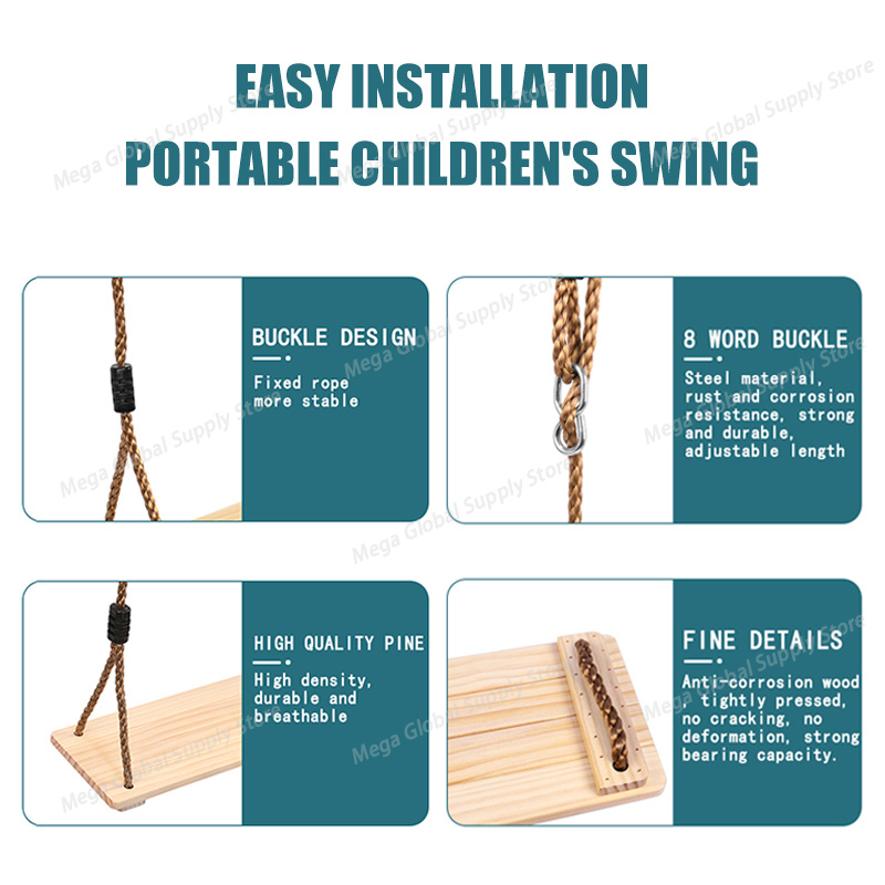 Wood Swing for Kid Outdoor Han - Kids Outdoor Swing avis et prix