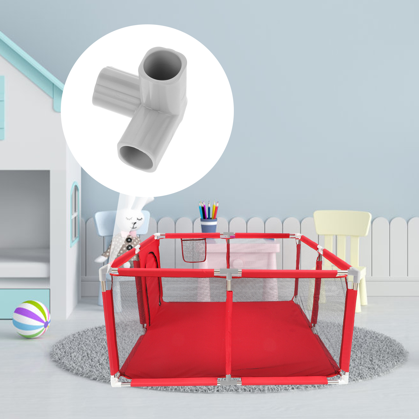 4pcs T-Shaped Steel Pipe Conne - Kids Outdoor Fence avis et prix