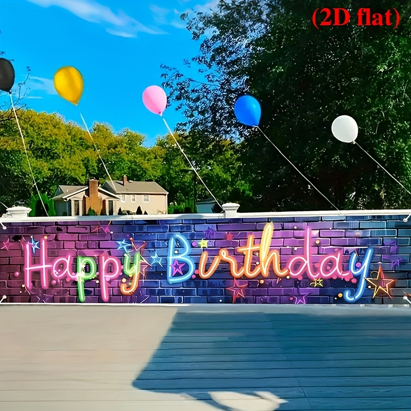 VIKAMA Neon Happy Birthday Ban - Kids Outdoor Fence avis et prix