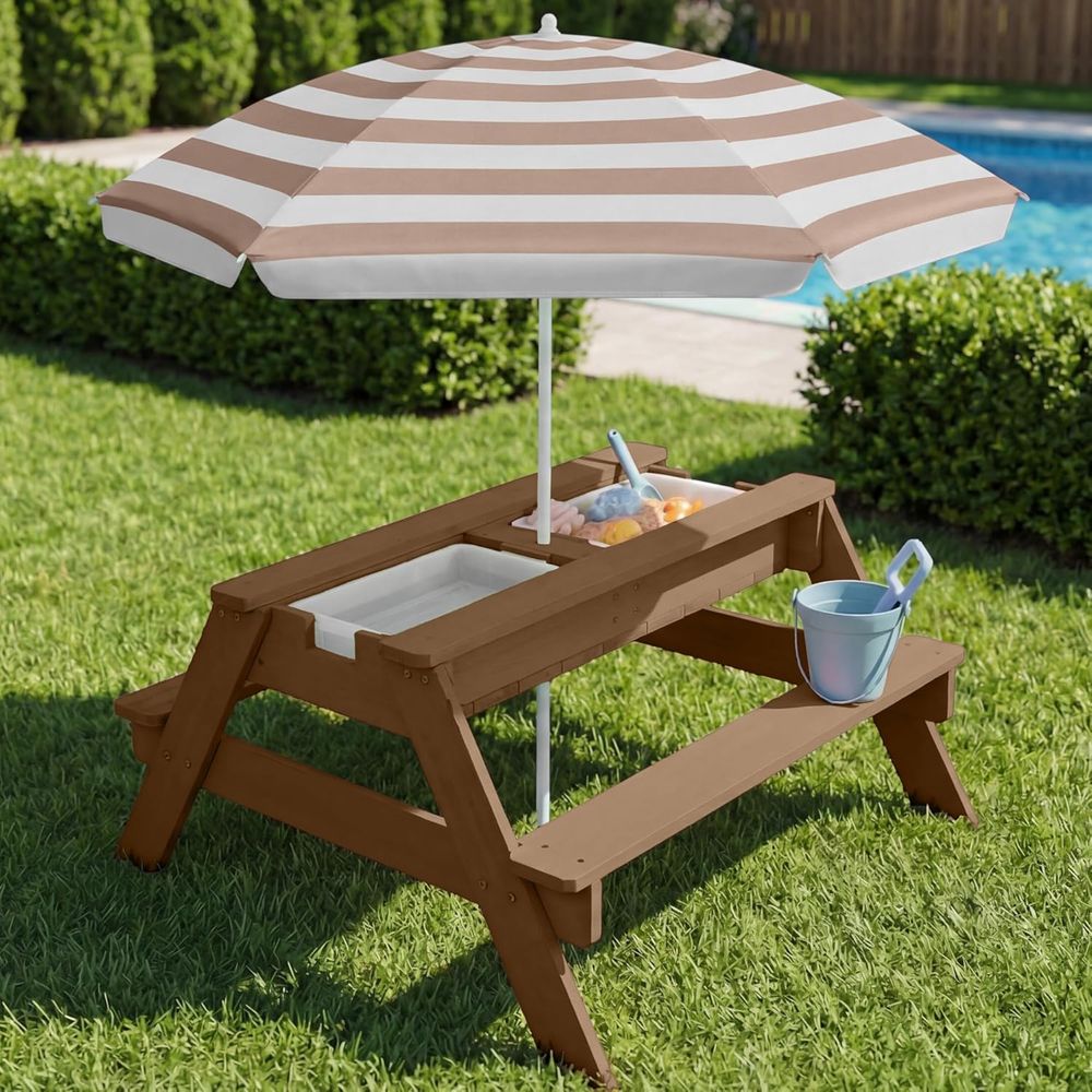 Kids Picnic Table with Umbrell - Kids Outdoor Water Table avis et prix
