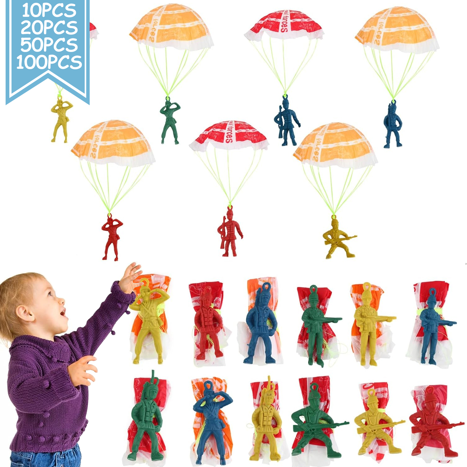 10/100pcs Parachute Toys for K - Kids Outdoor Birthday Party Ideas avis et prix