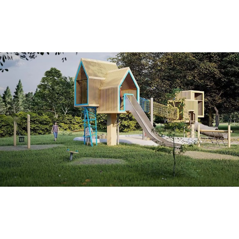 Custom Outdoor Amusement Park  - Kids Outdoor Treehouse avis et prix