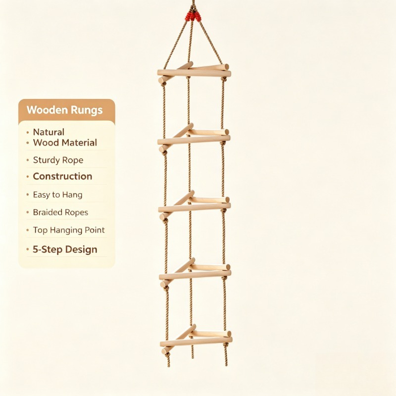 5 Rungs Single Head Wooden Tri - Kids Outdoor Swing avis et prix