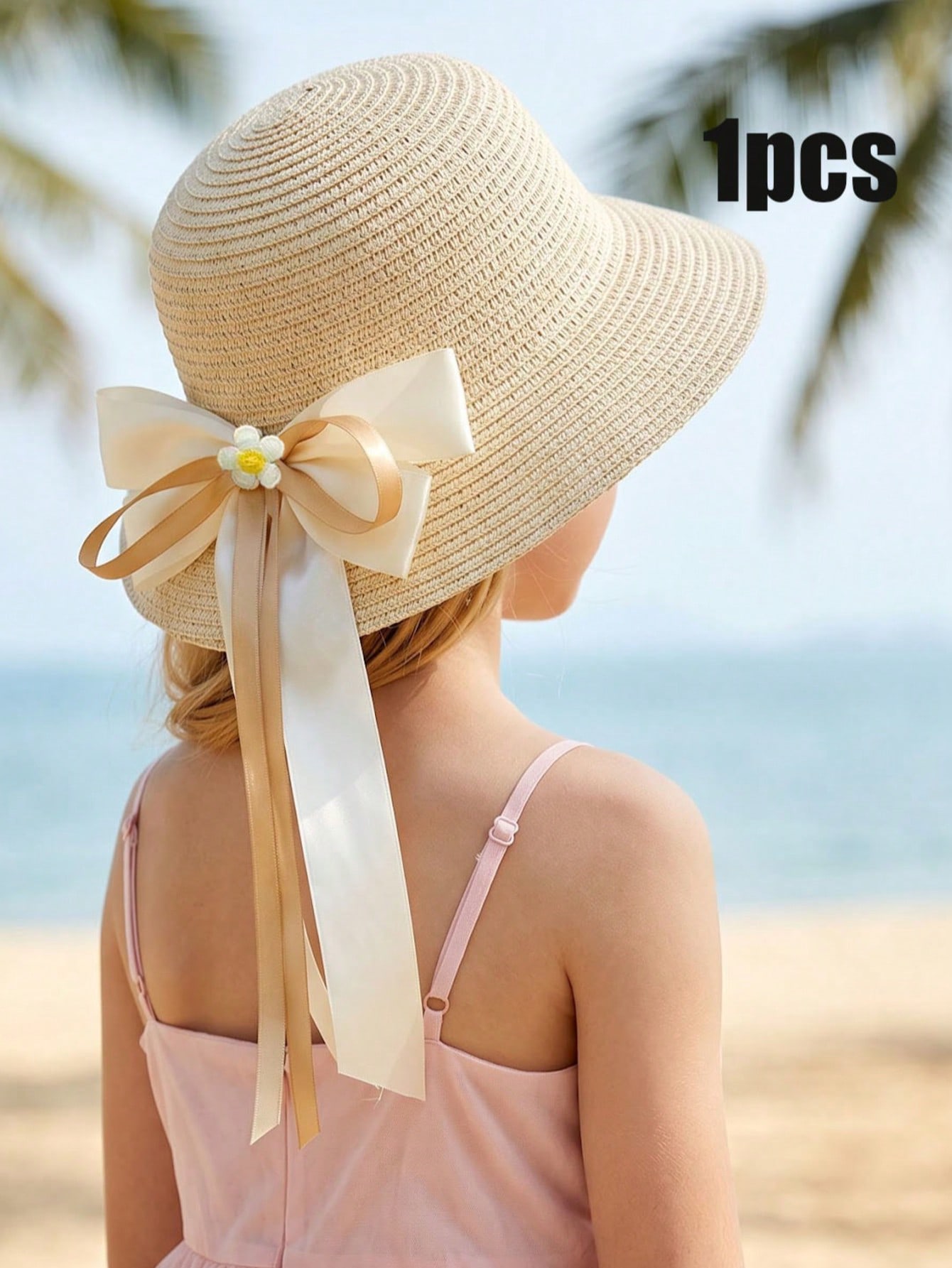 1Pc 3-8Y Girls Coffee Bow Stra - Kids Outdoor Hat avis et prix