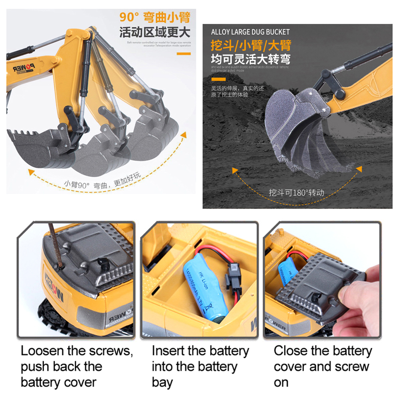 RC Excavator 2.4Ghz 6 Channel  - Kids Outdoor Digger avis et prix
